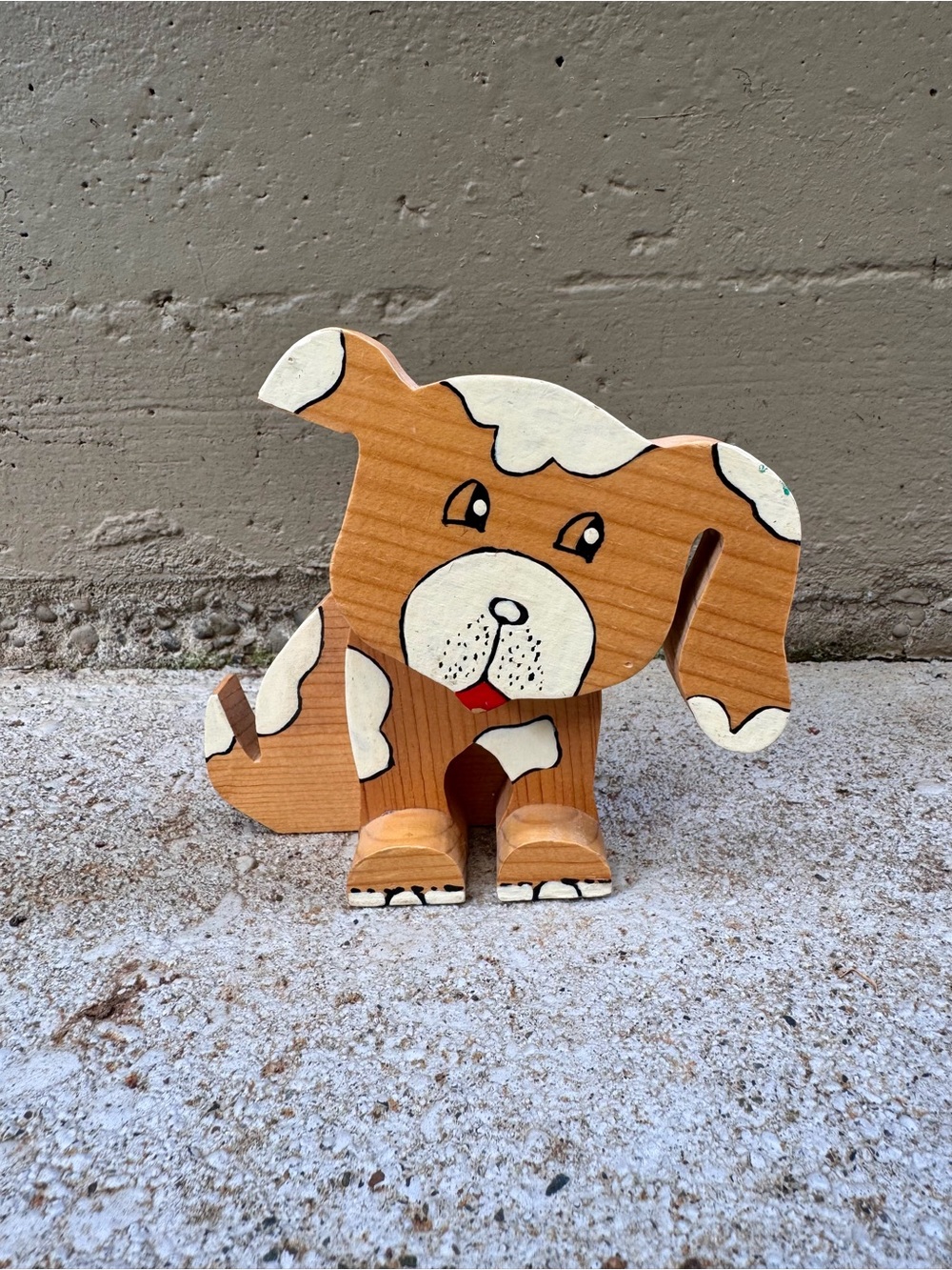 Vintage Wood Puppy Dog